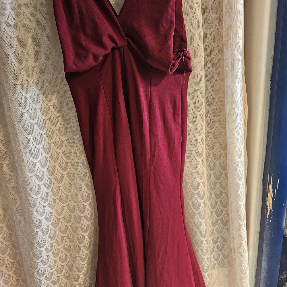 Source Unknown Deep Red Backless Dress - image 4